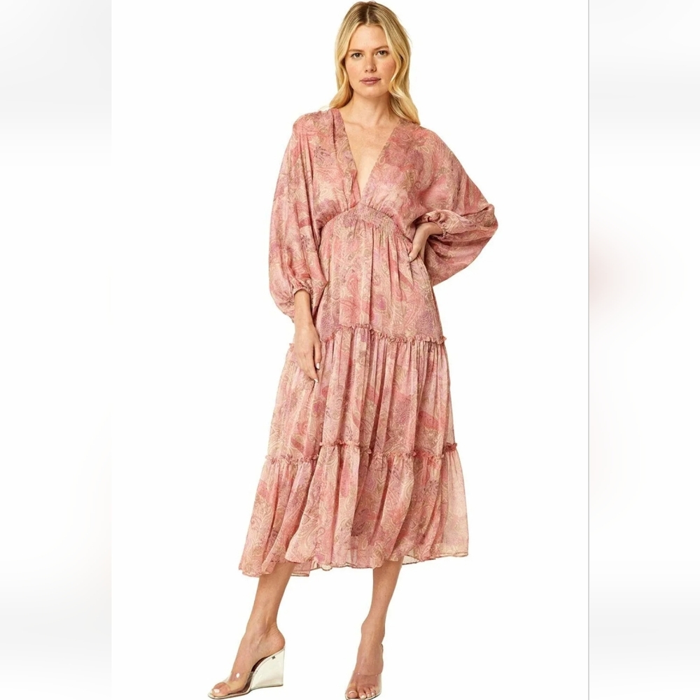 Misa Los Angeles Stefanya Dress Paisley Chiffon Dress XS